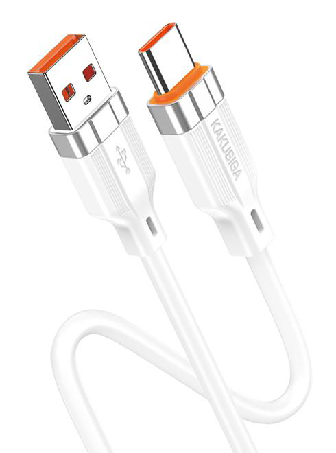 KSC-995-C-WH KAKUSIGA καλώδιο USB-C σε USB KSC-995, σιλικόνης, 5A, 480Mbps, 1m, λευκό - Image 1