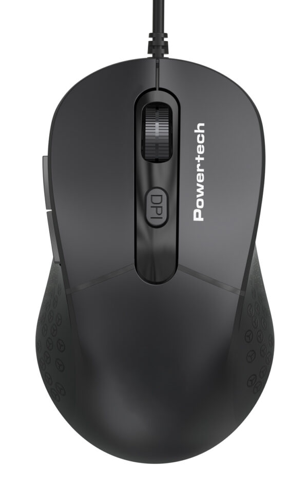 POWERTECH ενσύρματο ποντίκι PT-1467, οπτικό, έως 1600DPI, μαύρο