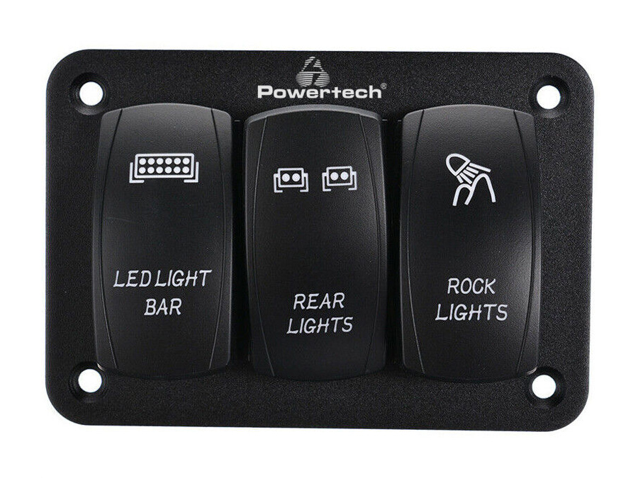 PTL-018 POWERTECH πάνελ σκαφών PTL-018 με 3x διακόπτες φώτων, IP65 - Image 1
