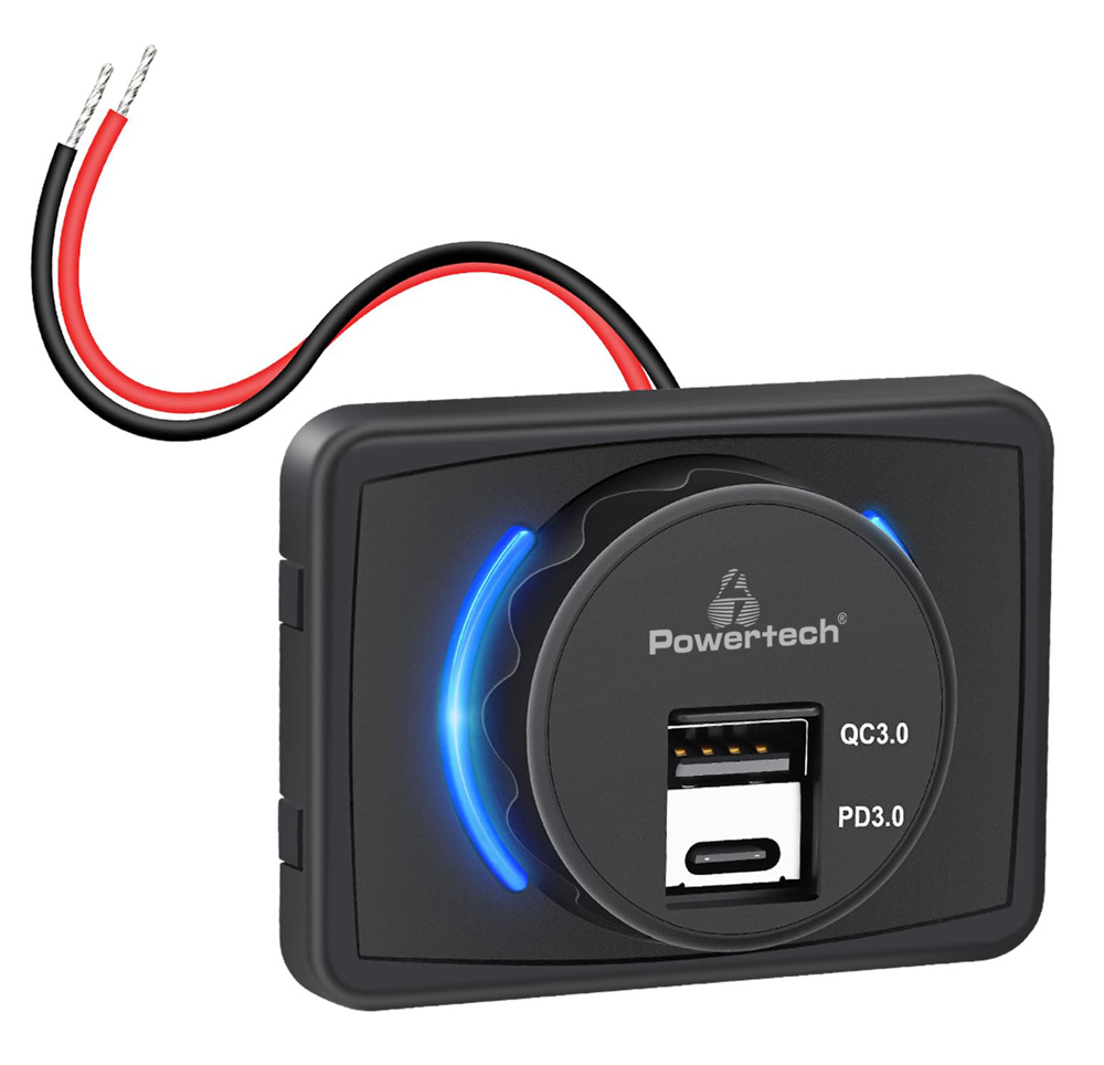 PTL-027 POWERTECH πρίζα USB για σκάφη & οχήματα PTL-027, USB & USB-C - Image 1
