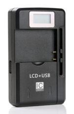 POWERTECH φορτιστής μπαταρίας κινητών QC64 με οθόνη, USB, μαύρος