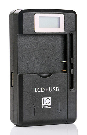 QC64 POWERTECH φορτιστής μπαταρίας κινητών QC64 με οθόνη, USB, μαύρος - Image 1