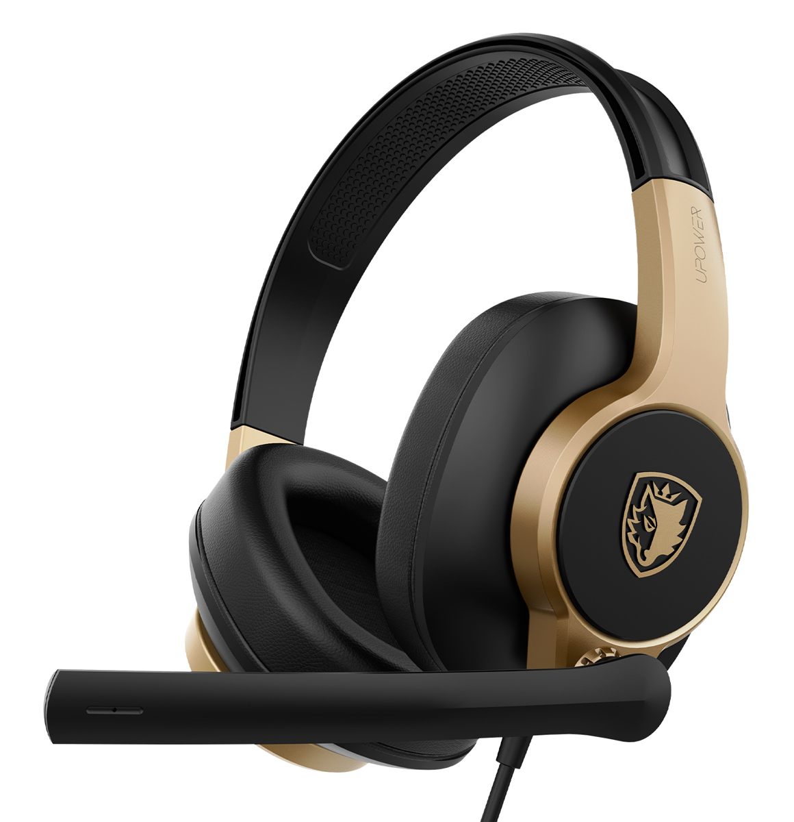 SA-703-BK SADES gaming headset UPOWER, 3.5mm σύνδεση, 40mm, μαύρο/χρυσό - Image 1