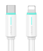USAMS καλώδιο Lightning σε USB-C US-SJ735, 30W, 480Mbps, 1m, λευκό