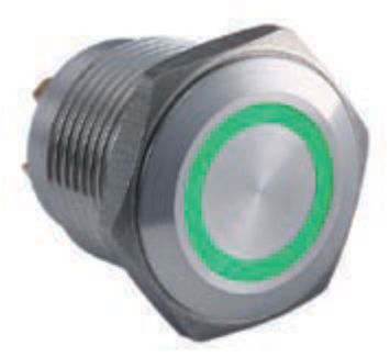 SW16F-M1-S-R-B-220V    ΜΠΟΥΤΟΝ Φ16mm 220V με ΜΠΛΕ ΦΩΤΙΣΜΟ