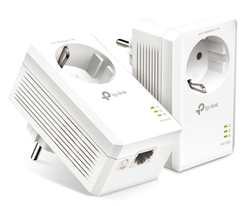 TL-PA7017P-KIT TP-Link Powerline kit TL-PA7017P, Passthrough, AV1000 Gigabit, Ver. 4.0 - Image 1