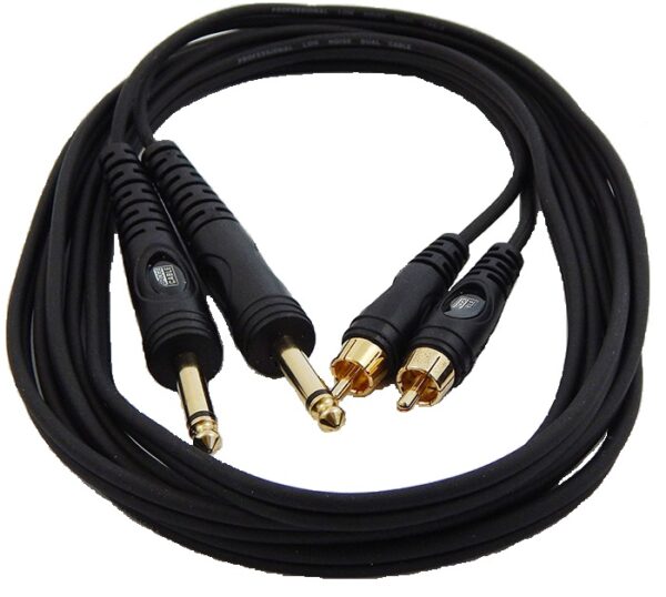 TPC-014 ΚΑΛΩΔΙΟ 2 ΚΑΡΦΙΑ ΑΡΣENIKA 6,3mm - 2 RCA ΑΡΣΕΝΙΚΑ 1,5m