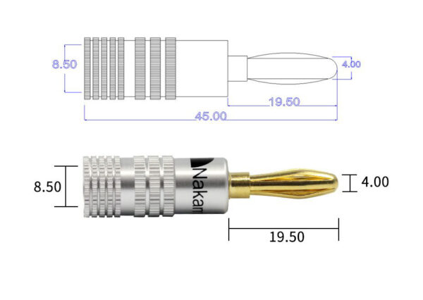 XS-P017/B  Μαύρη επίχρυση μπανάνα 4mm