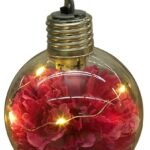 Artezan Χριστουγεννιάτικη Μπάλα Λουλούδι Mini LED 8cm Βαθύ Κόκκινο 1τμχ/κουτί με Μπαταρία (Lr44/V13)
