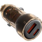XO CC60 Smart Διαφανής Φορτιστής Αυτοκινήτου A30W+C30W/Ταυτόχρονη 60W Καφέ