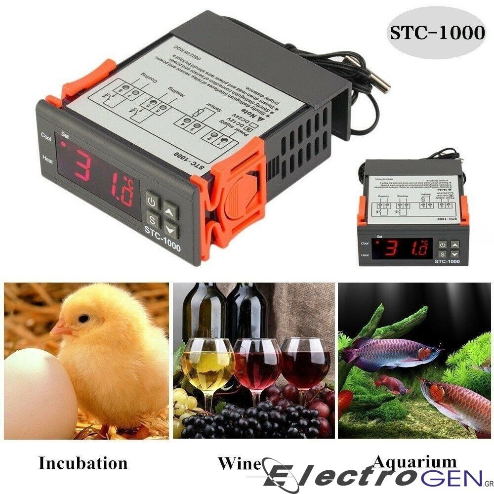 eg-EG-012480.jpg Ψηφιακός Θερμοστάτης 220V STC-1000 με Αισθητήρα - Image 1