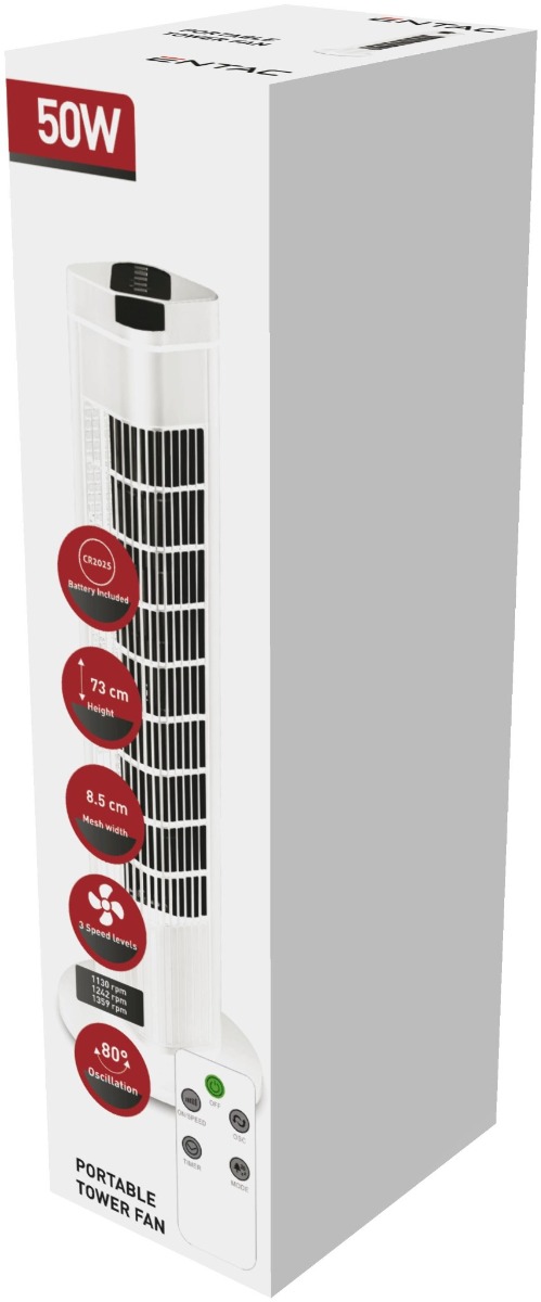 eptf-50w-rc_entac-hordozhato-torony-ventilator-50w-taviranyitoval Entac Ανεμιστήρας Δαπέδου Πύργος 50W με Τηλεχειριστήριο - Image 1