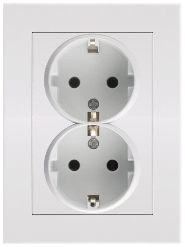 Entac Arnold Recessed wall socket 2x earthed White