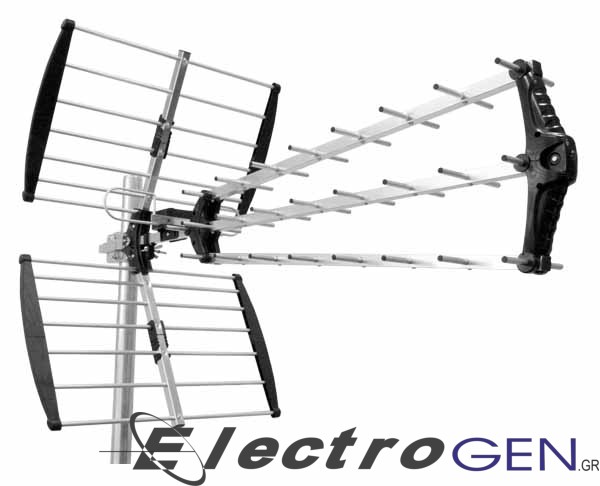 Εξωτερική Κεραία Τριπλή Μαύρη UHF LTE