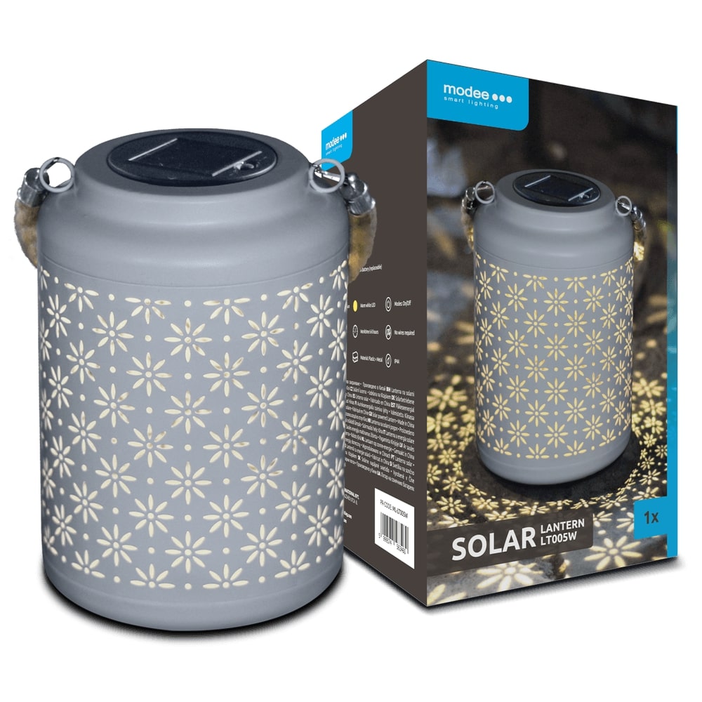 media-1706197602106 Modee Lighting LED Ηλιακό Φαναράκι LT005W (H26x17x17cm) Λευκό - Image 1