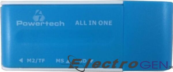 Multi Card Reader POWERTECH PT-164 Μπλε USB
