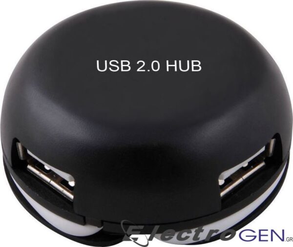 USB HUB POWERTECH Μαύρο 4-PORT