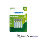 PHILIPS επαναφορτιζόμενη μπαταρία ΑΑΑ 1.2V 700mah HR03 (4τμχ)