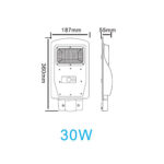 Ηλιακός προβολέας δρόμου LED 30W (Με μεταλλική βάση) - Image 2