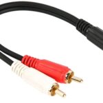 Καλώδιο 1RCA Θηλ. σε 2RCA Αρσ. GOLD 0.25m