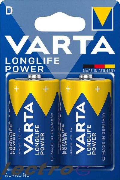 Αλκαλικές Μπαταρίες D 1.5V Varta Long-Life Power (2Τεμ)