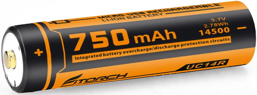 ΜΠΑΤΑΡΙΑ 14500 3.6V 750mAh ΜΕ USB FITORCH