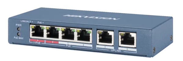 Hikvision Switch PoE 4 Θυρών DS-3E0106HP-E
