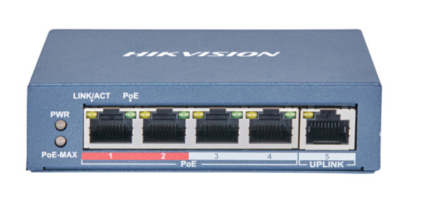 Hikvision Switch PoE 4 Θυρών DS-3E0105P-E(B)