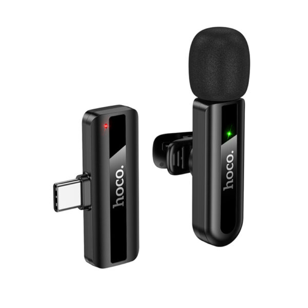 Μικρόφωνο Πέτου Ασύρματο Hoco L20 Fair Lavalier USB-C HD Πλήρως Κατευθυντικό Μικρόφωνο 2.4GHz 60mAh 4h Λειτουργίας 15m Ακτίνα Χρήσης Μαύρο