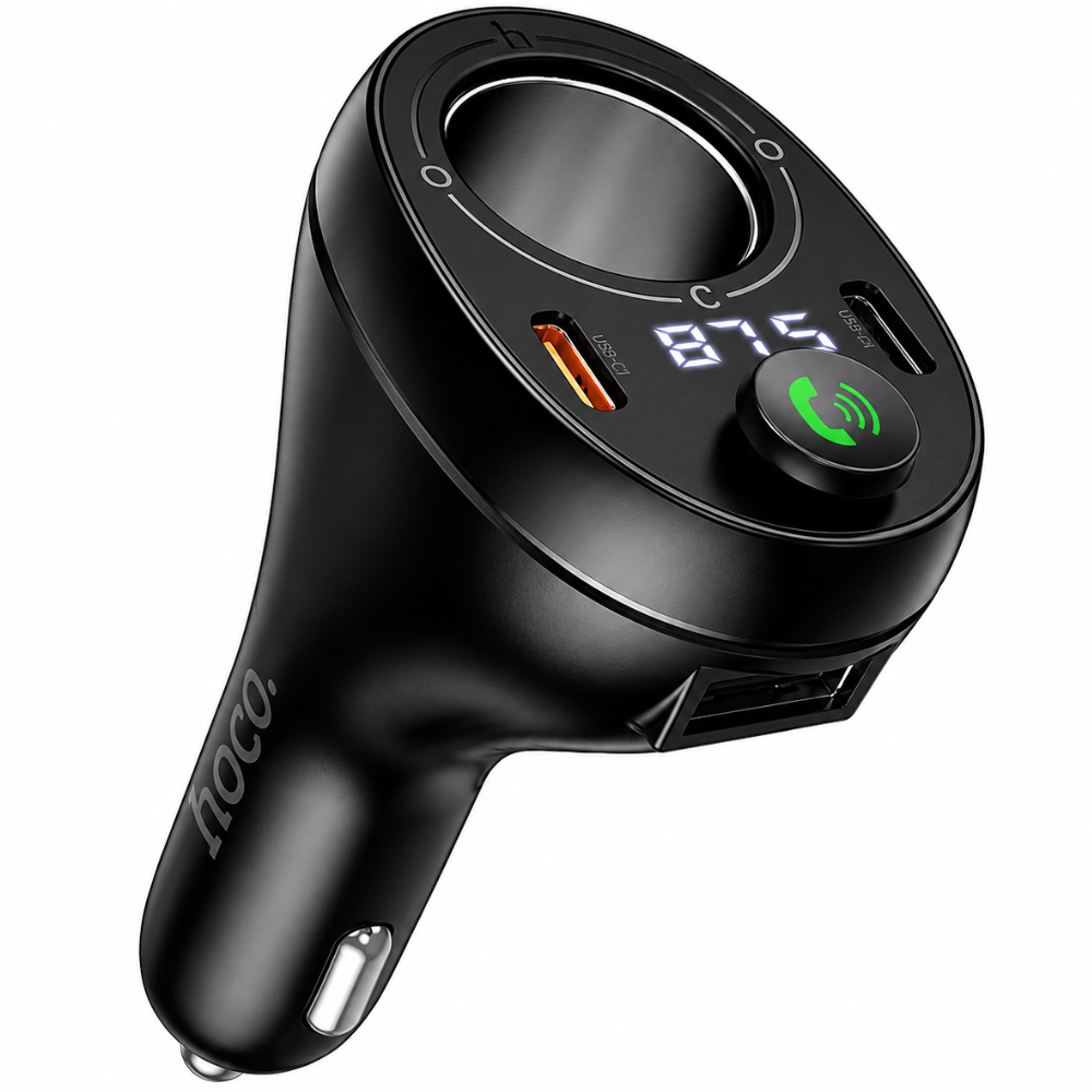 52289 Bluetooth FM Transmitter Hoco E88 Star 120W με 1xUSB-A 2xUSB-C PD20W QC3.0 BT v5.4 με Υποδοχή Αναπτήρα Μαύρο - Image 1