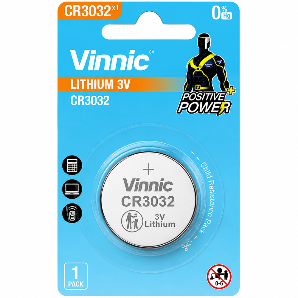 52717 Buttoncell Lithium Vinnic CR3032 3V Τεμ. 1 - Image 1