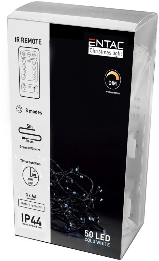Χριστουγεννιάτικα Λαμπάκια 50 LED Μπαταρίας Remote Control