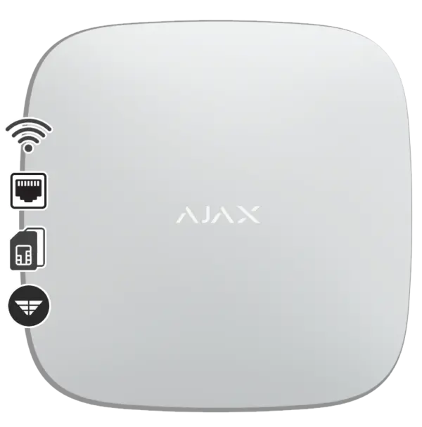 Ajax Κεντρική Μονάδα Wi-Fi Λευκό HUB 2 PLUS