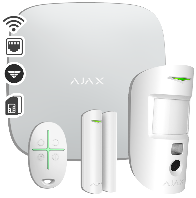 5c4ce51a-b98c-464d-87dc-75ba4d76f9b3 Ajax Σετ Συναγερμού Ασύρματο Λευκό STARTER KIT CAM PLUS - Image 1