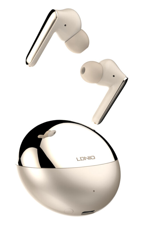 Earphones με θήκη φόρτισης T01, True Wireless, HiFi, χρυσά LDNIO
