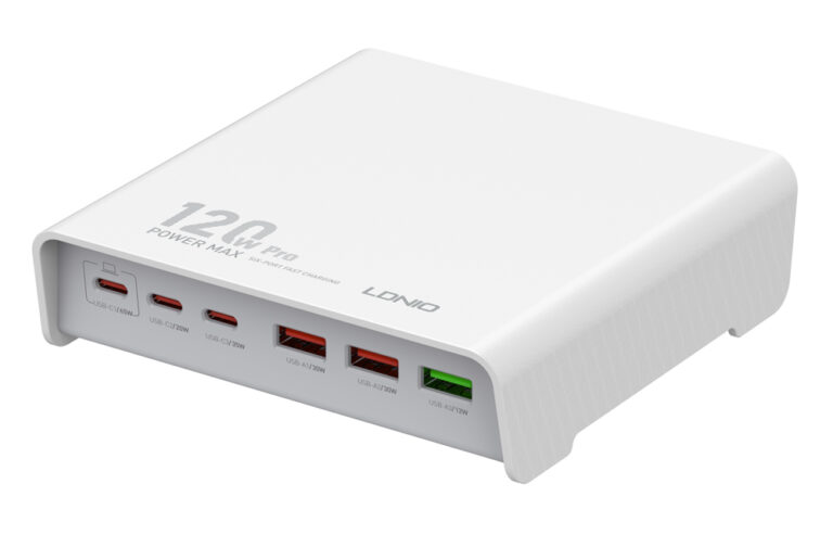 Σταθμός Φόρτισης 3x USB-C & 3x USB 120W PD/QC Λευκός LDNIO