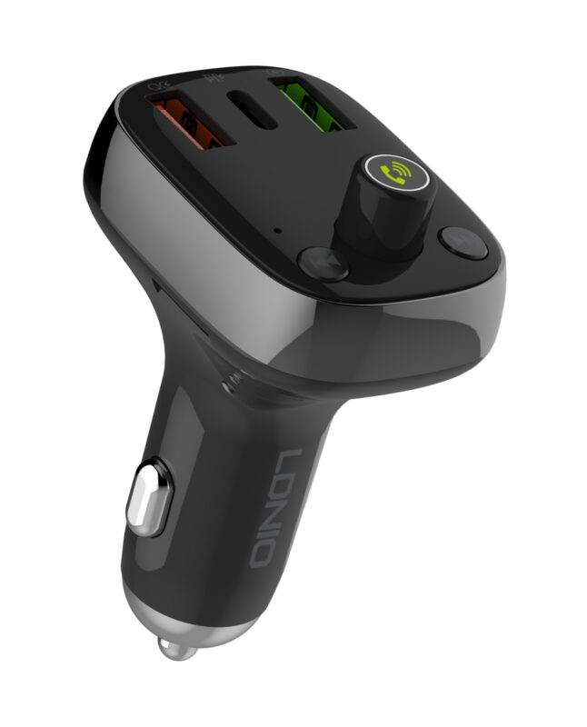 FM Transmitter & φορτιστής C704Q, 2x USB/1x USB-C, 36W, Bluetooth, μαύρο LDNIO