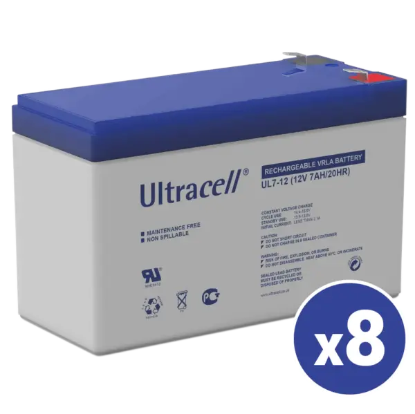 Ultracell Μπαταρίες Μολύβδου 8άδα 12V 7Ah UL7-12