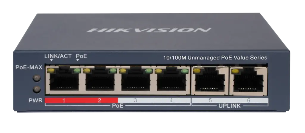 884fe71d-a4e6-466a-8564-3ef05e0525cd Hikvision Switch PoE 4 Θυρών DS-3E0106P-E/M(B) - Image 1