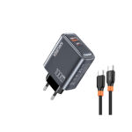 KSC-1680 Φορτιστής 100W+30W (ΓΚΡΙ ΧΡΩΜΑ)