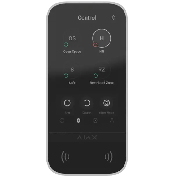 Ajax Πληκτρολόγιο Συναγερμού Οθόνη Αφής Λευκό KEYPAD TOUCHSCREEN