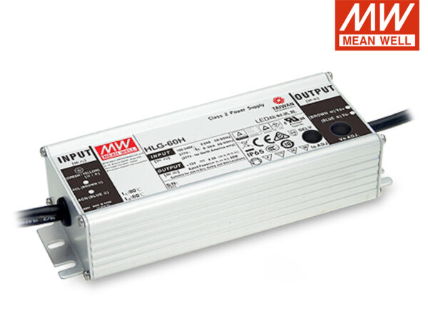 ΤΡΟΦΟΔΟΤΙΚΟ LED 70W/100-200VDC/350mA PFC IP67 DIMMABLE HLG-60H-C350B MEAN WELL