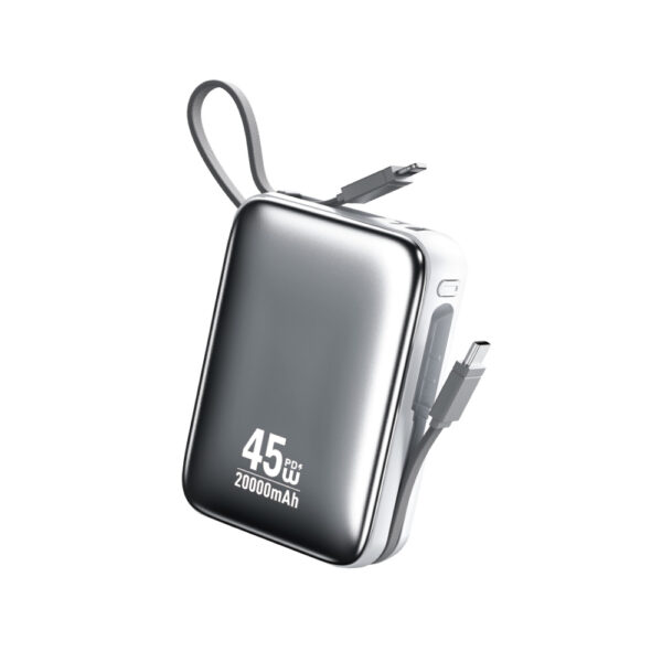 Power Bank 20.000mAh 45W 2 Θέσεων Με Καλώδιο USB-C/Lightning Λευκό Wekome
