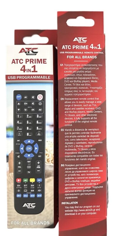 PRIME Προγραμματιζόμενο Τηλεχειριστήριο 4 σε 1 Universal