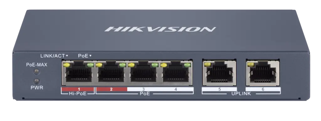 0ab34c92-0802-4102-902a-783351d3b6a3 Smart PoE Switch 4 Θυρών με 2 Uplink Hikvision DS-3E1106HP-EI - Image 1