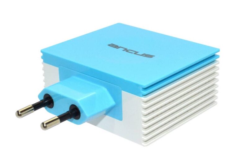 Φορτιστής Ταξιδίου Ancus Multi Charger 4 Usb 4.2A Λευκό - Μπλέ