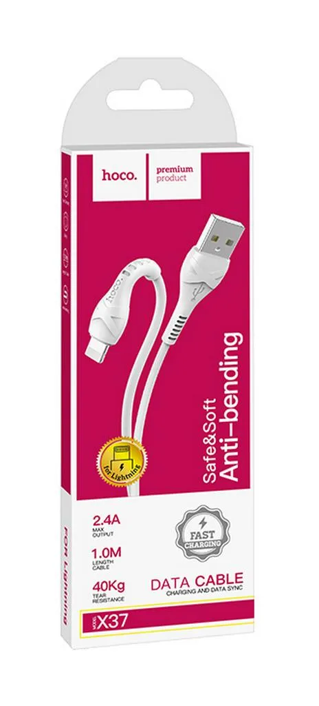 Καλώδιο Hoco X37 Cool Power USB σε Lightning Fast Charging 2.4A Λευκό 1m