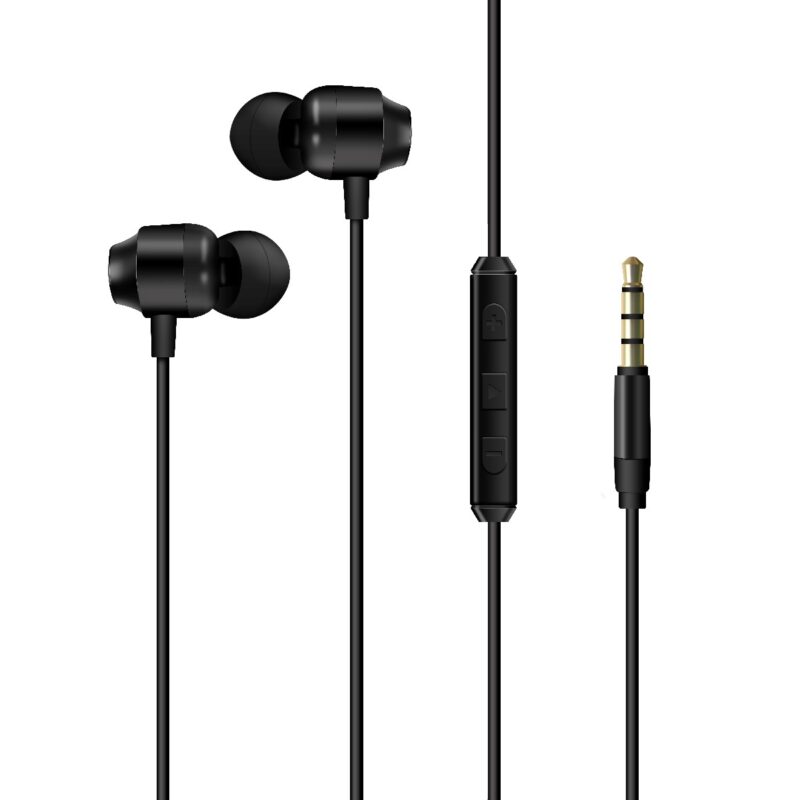Hands Free Energizer CIA10 Metal Stereo 3.5mm Μαύρα με Μικρόφωνο και Πλήκτρο Πολλαπλών Λειτουργιών 1.2m