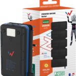 Ηλιακό Power Bank Wonder WX20S 20000mAh 5V/2A 7.5W με 5 Ηλιακά Πάνελ, 2 x USB-A και 1 x USB-C Έξοδο και Φακό Μαύρο