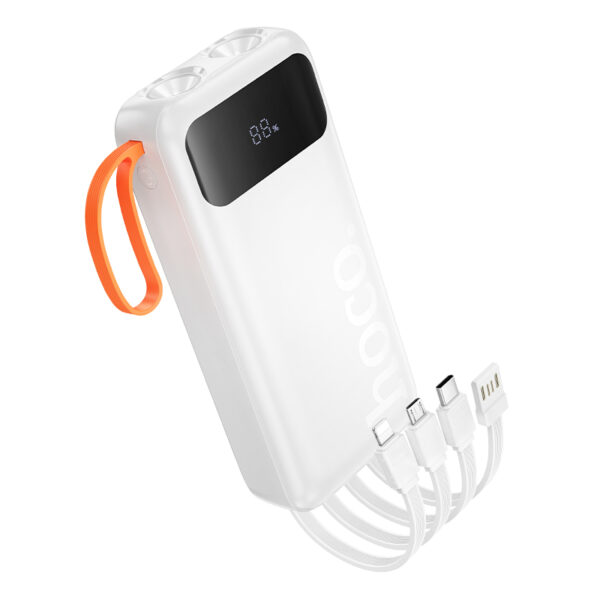 Power Bank Hoco  J151A Spirit 20000mAh με 4 Καλώδια Φόρτισης, Φακό και LED Ένδειξη Λευκό